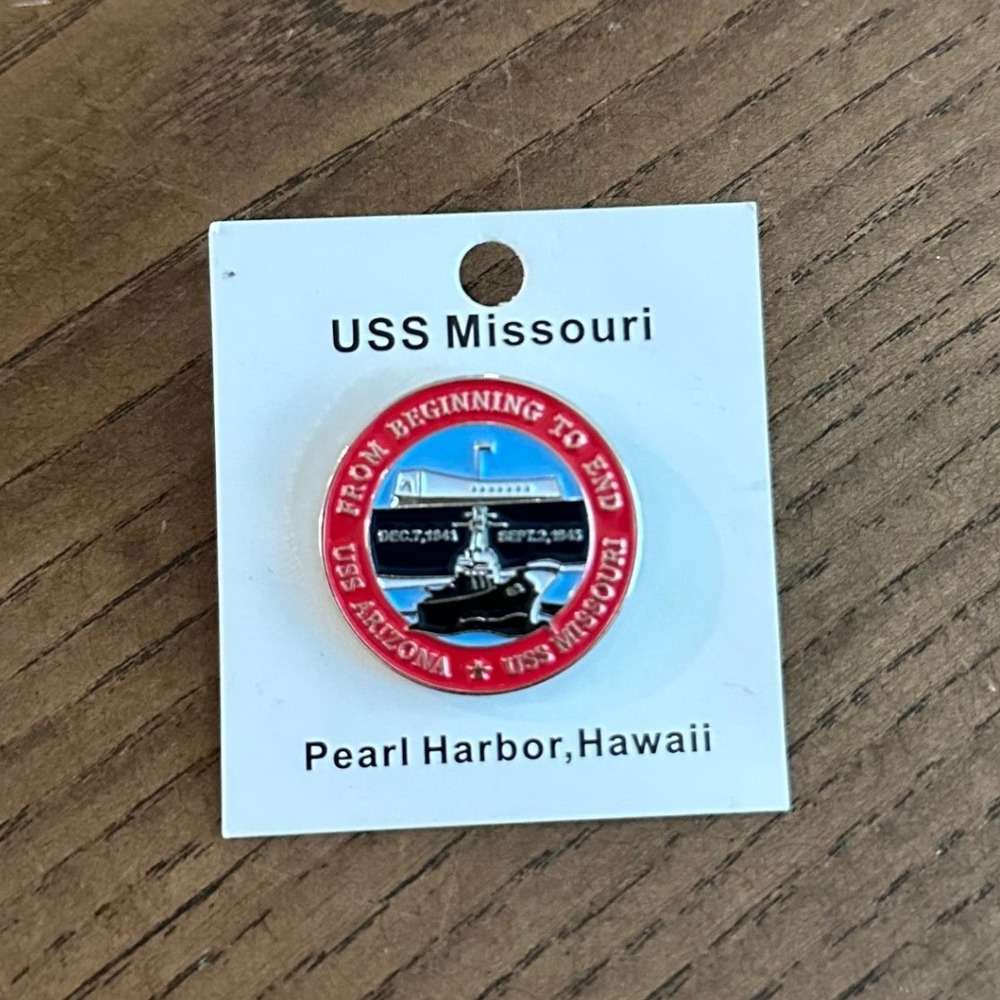USS Missouri USS Arizona Pearl Harbor Hawaii Pin From Beginning To End WWII Navy